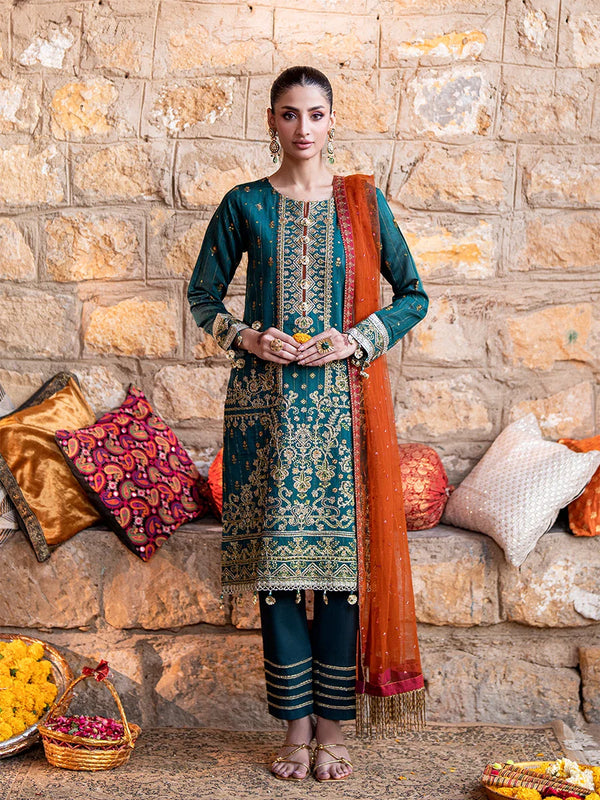 3Pc Unstitched Festive Embroidered Suit (No014)