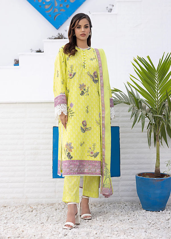 3PC Stitched Cambric Printed Suit