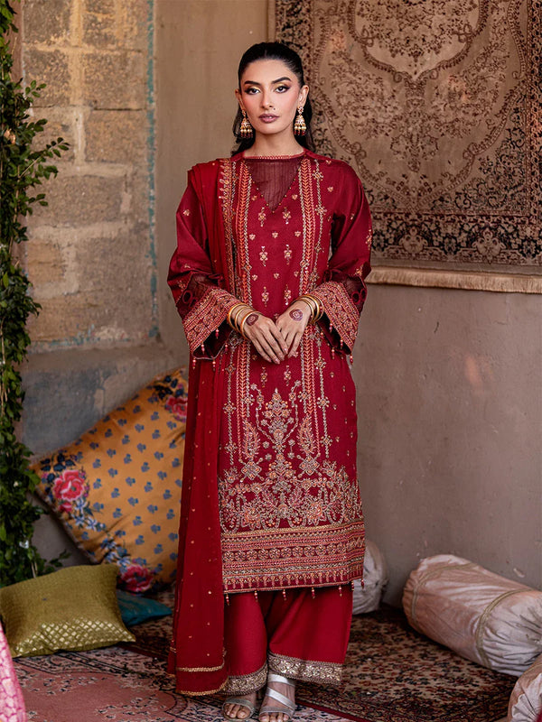 3Pc Unstitched Festive Embroidered Suit (No015)