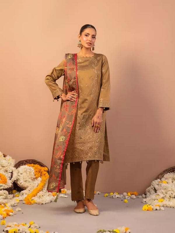 3Pc Unstitched Festive Embroidered Suit (No062)