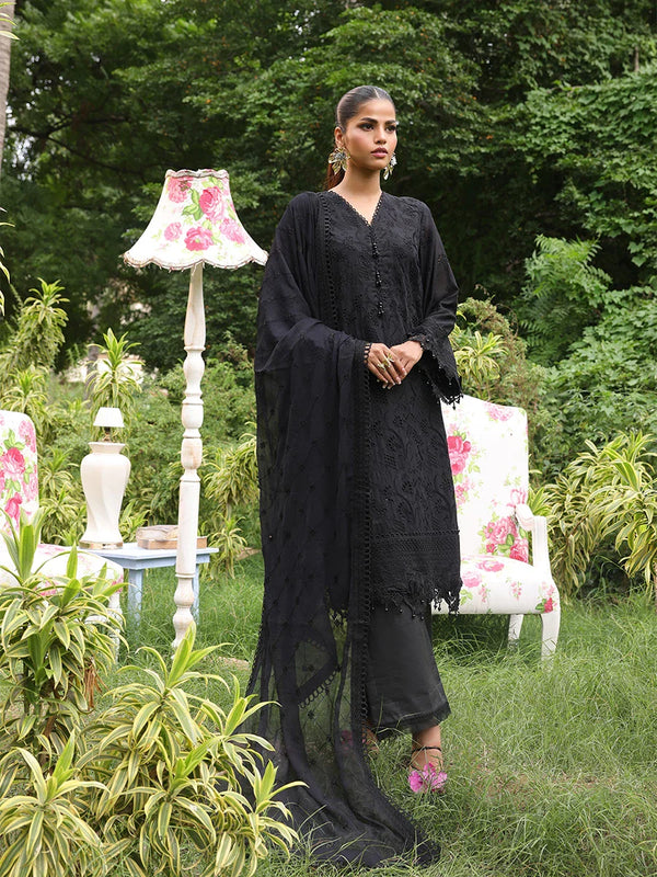 3PC STITCHED CHIKANKARI CAMBRIC EMBROIDERED SUIT (CK009)