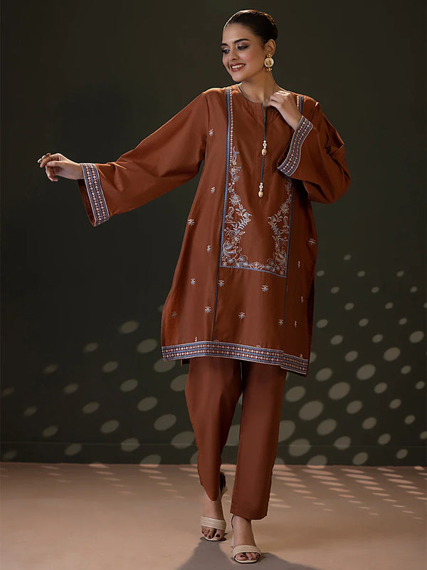 2PC Stitched Cambric Suit