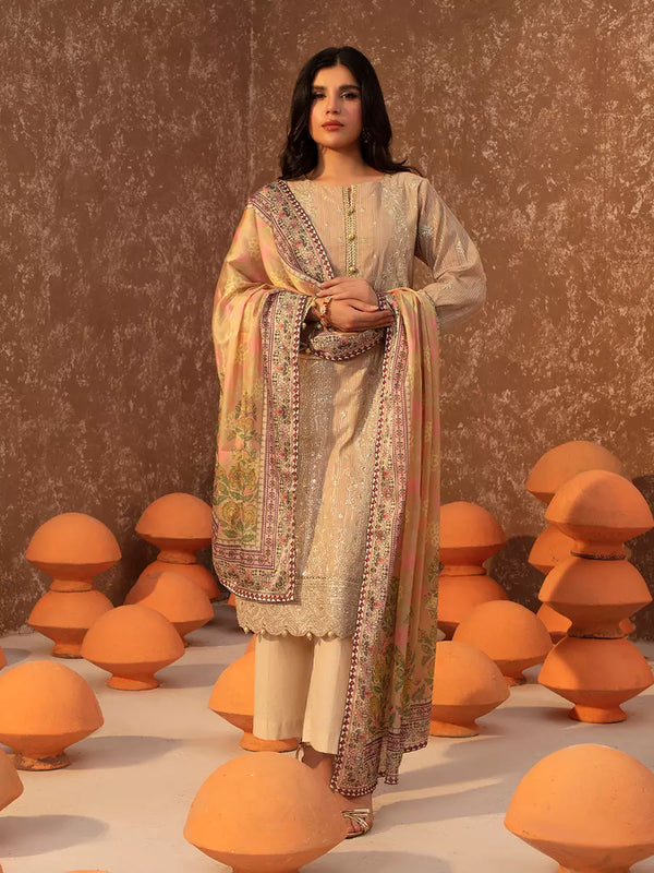 3PC Unstitched Festive Embroidered Suit (SUNW6NO041)