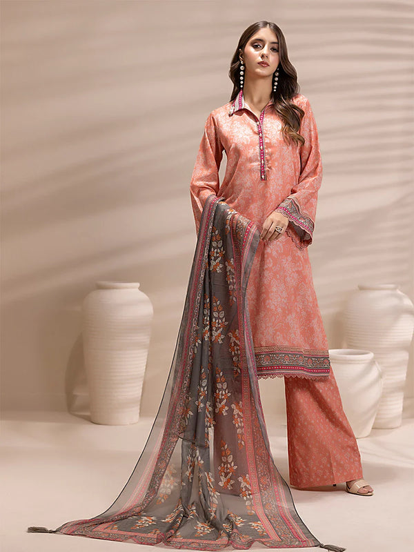 3PC Unstitched Printed Lawn Silk Suit (ASI149)