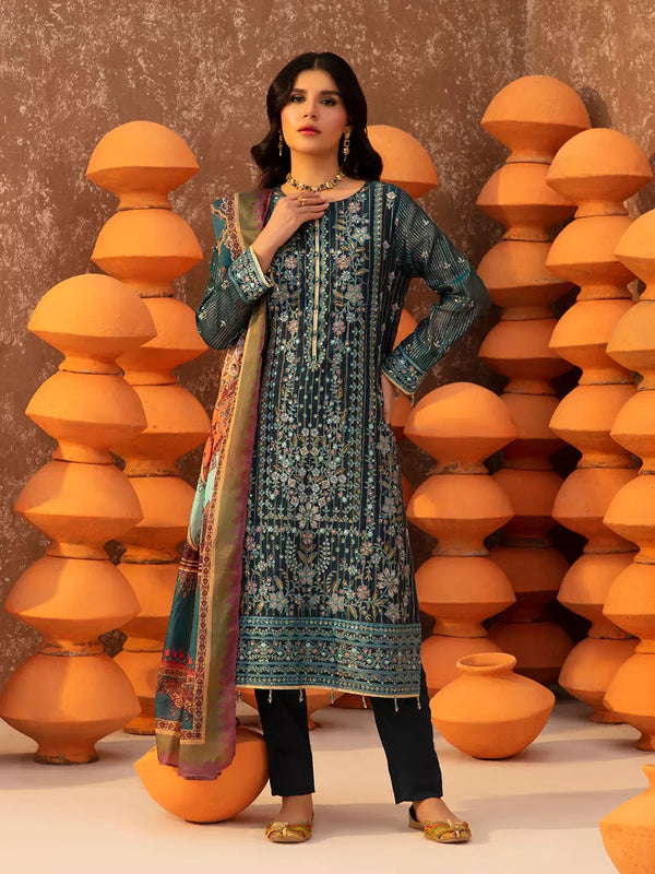 3PC Unstitched Festive Embroidered Suit (SUNW6NO042)