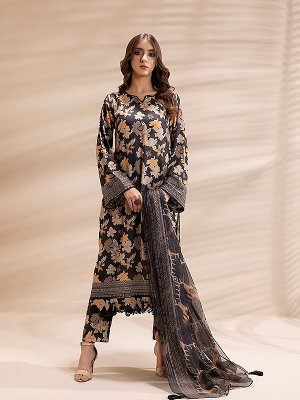 3PC Unstitched Printed Lawn Silk Suit (ASI143)