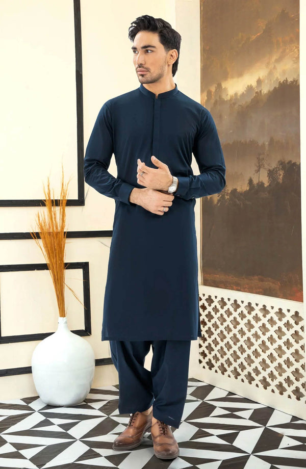 NAVY 100% COTTON KAMEEZ SHALWAR