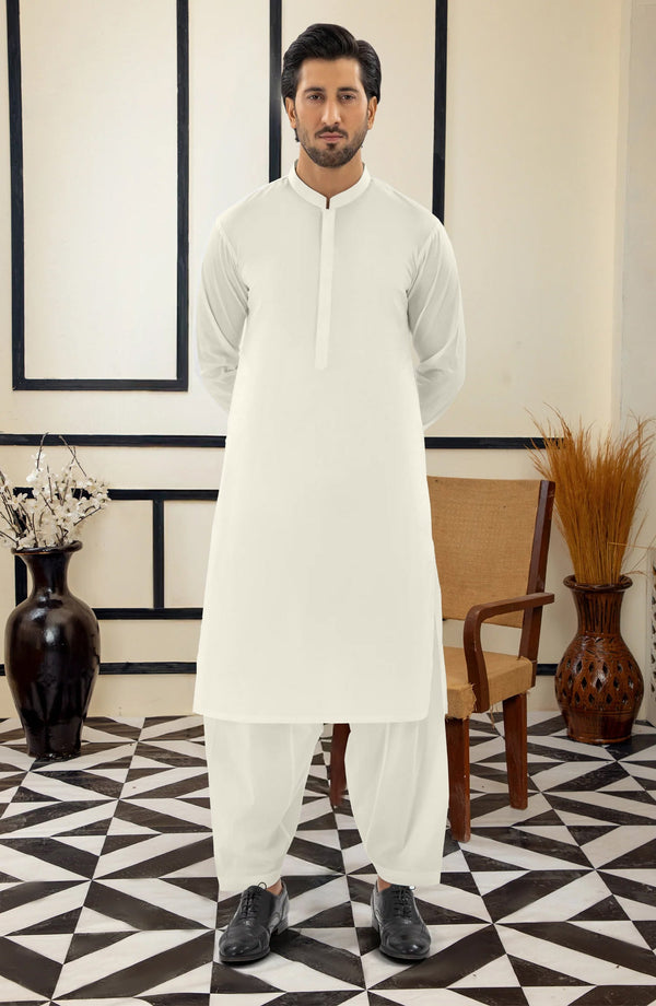 SUMMER'25 MEN KAMEEZ SHALWAR OFF WHITE