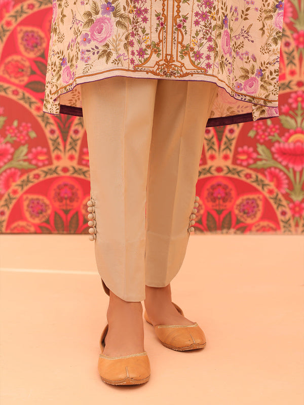 1PC Plain Cotton Stitched Trouser