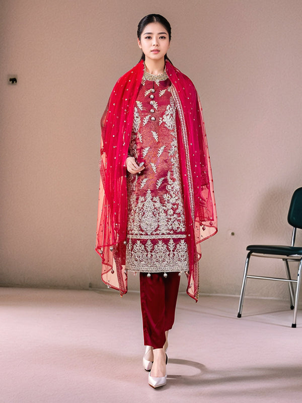 3PC FESTIVE FORMAL EMBROIDERED SUIT