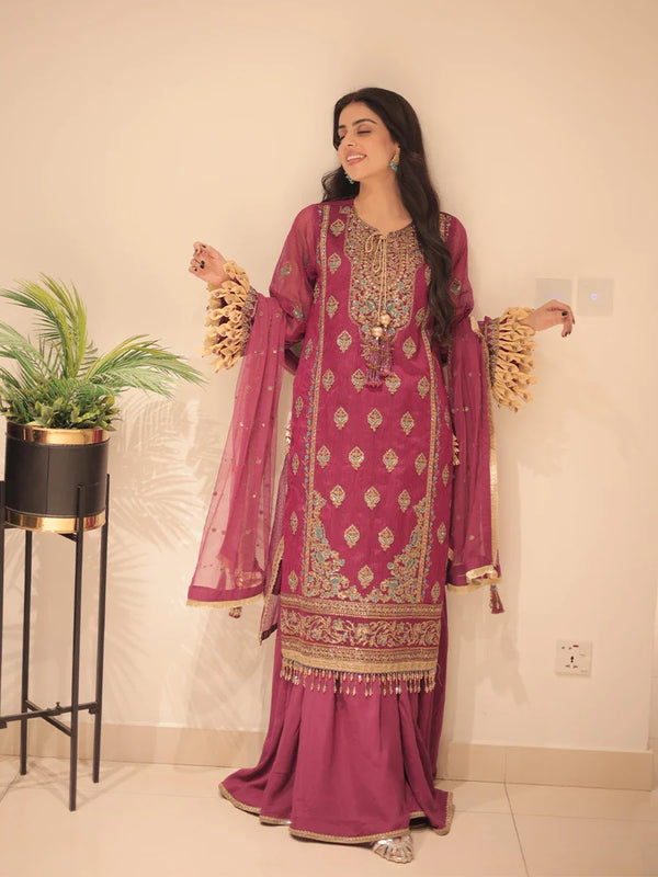 3PC Unstitched Festive Embroidered Suit (JI010)
