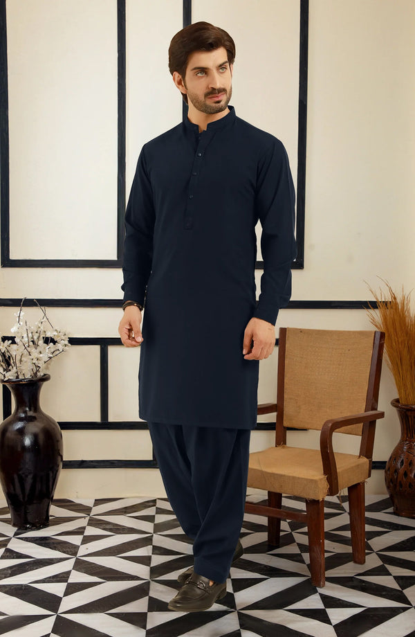 NAVY BLENDED KAMEEZ SHALWAR