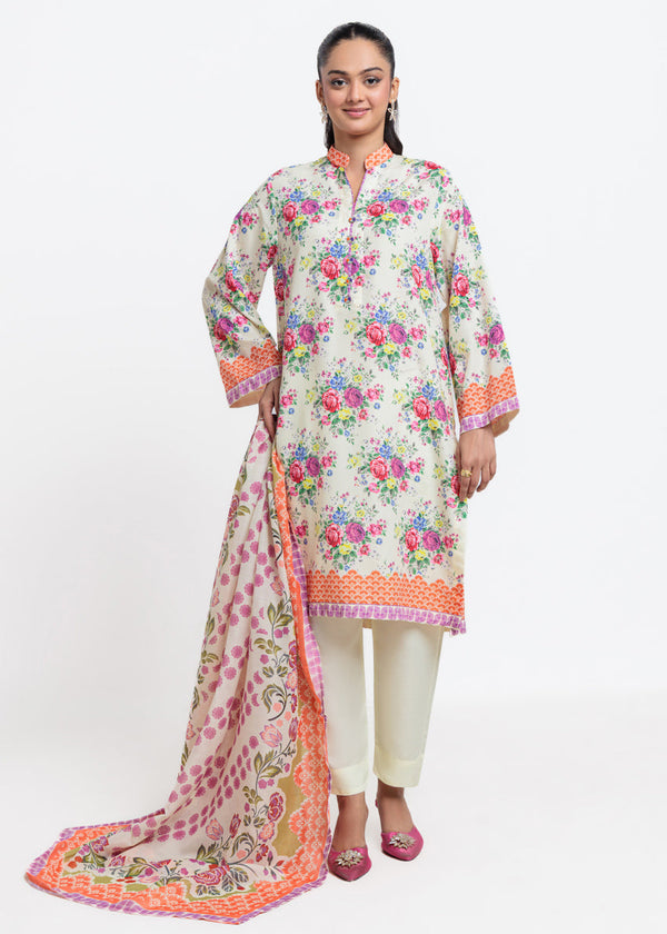 Cream-Poly Lawn-3 Piece (WU3PPBS25SO6J34P)