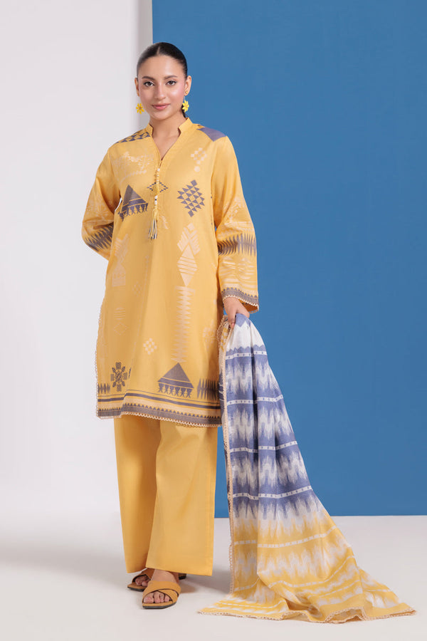 Mustard-Jacquard-3 Piece (WPS25JD3049)