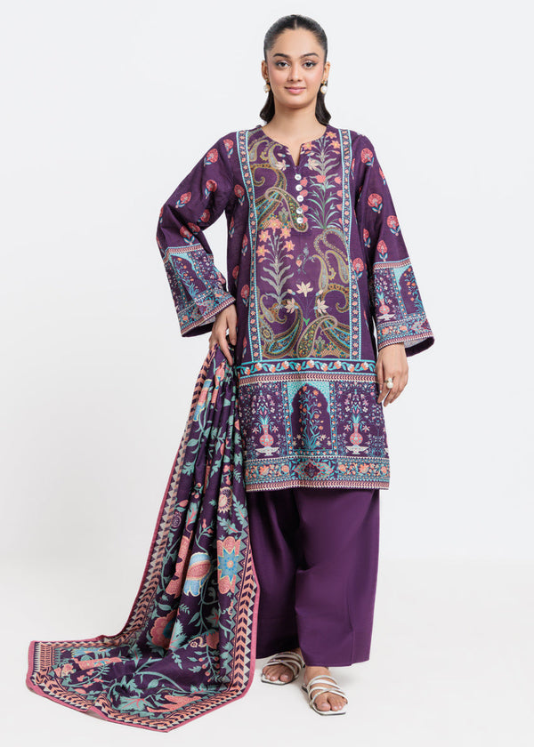 Indigo-Khaddar-3 Piece (WP3PPBW25B10N3)