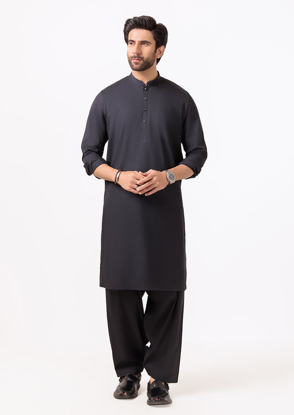 Black-Cotton-Kurta Shalwar - (M25KSS1007)