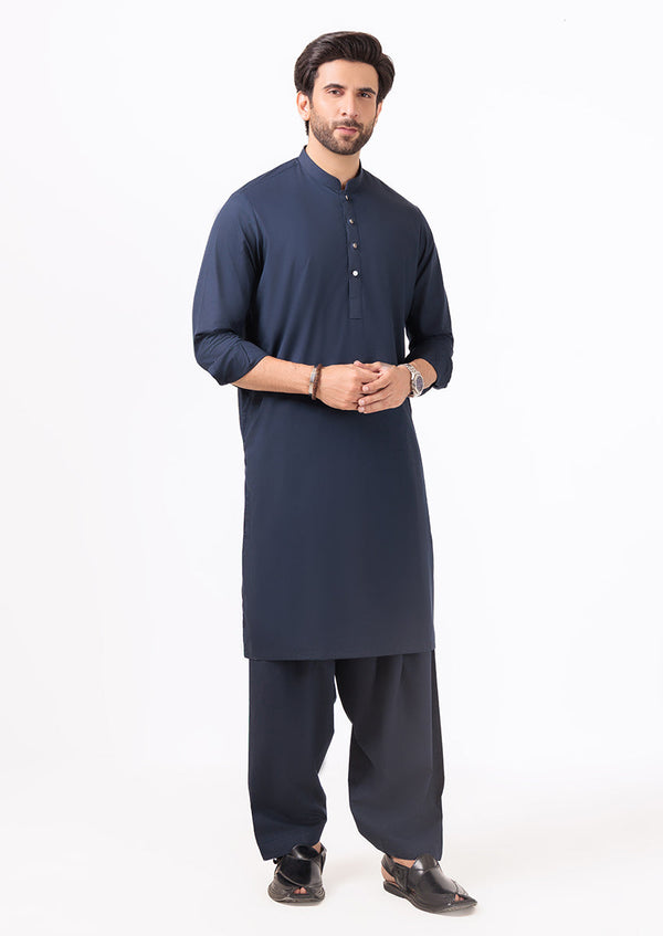 N-Blue-Cotton-Kurta Shalwar - (M25KSS1009)