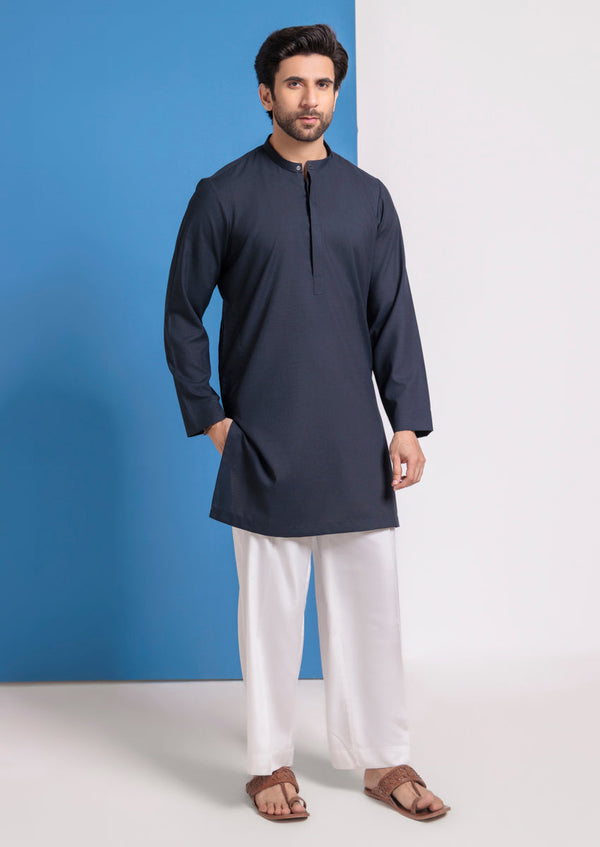 D-Navy-Blended-Kurta - (M25KUS1009)