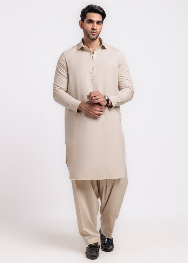 Beige-Blended-Shalwar Suit - (MPS25SSS2071)