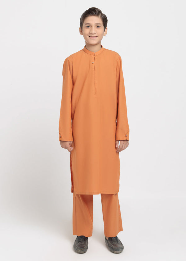 Orange-Cotton-Kurta Trouser - (BPS25KP2093)