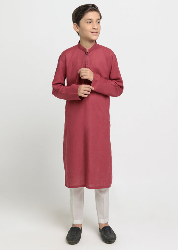 Maroon-Dobby-Kurta - (BPS25KU1015)