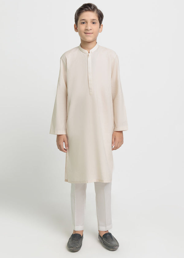 Beige-Dobby-Kurta - (BPS25KU1014)