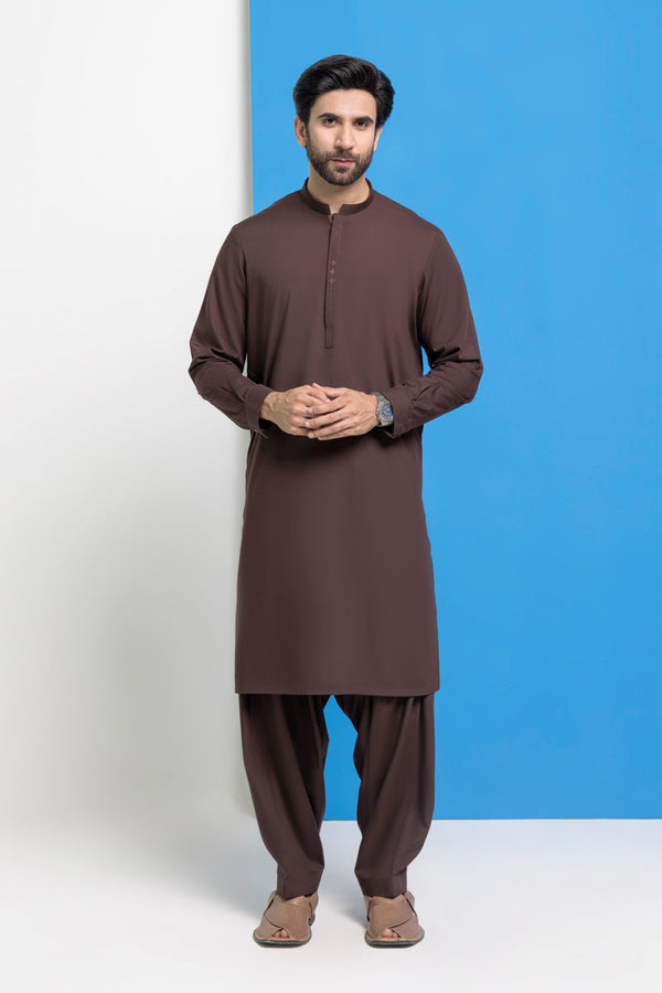 D-Brown-Blended-Shalwar Suit - (M25SSE2044)