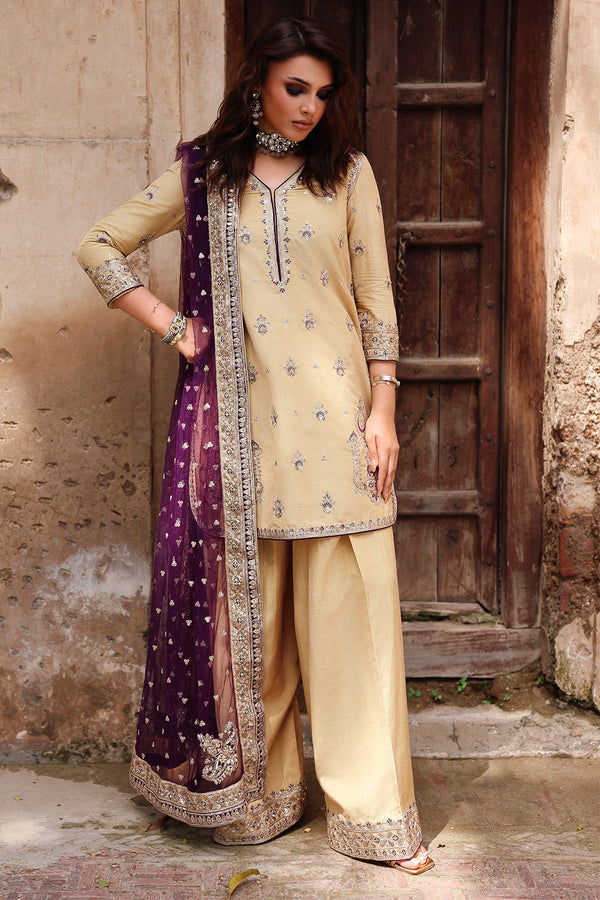 3-PC Embroidered Raw-Silk Suit CMA-5-123A