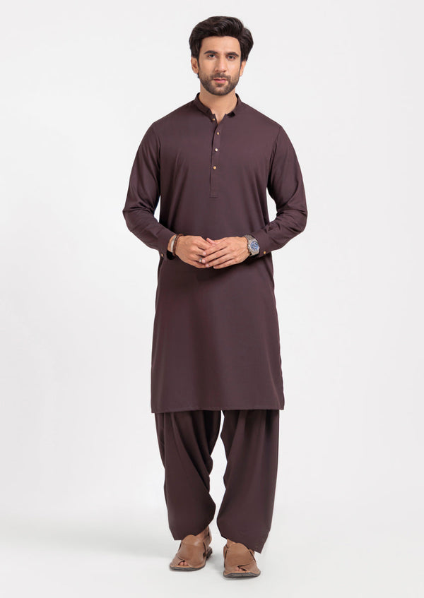 D-Brown-Blended-Kurta Shalwar - (M25KSS1011)