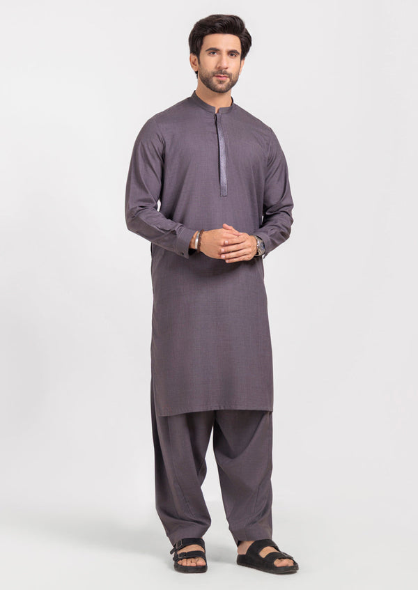 D-Grey-Blended-Kurta Shalwar - (MPS25KSE2064)