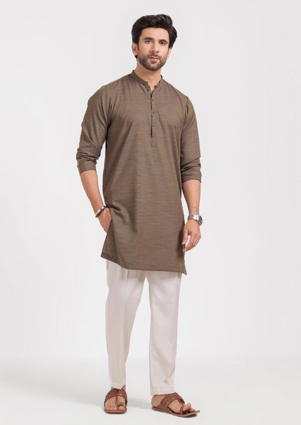 Olive-Blended-Kurta - (M25KUS1008)