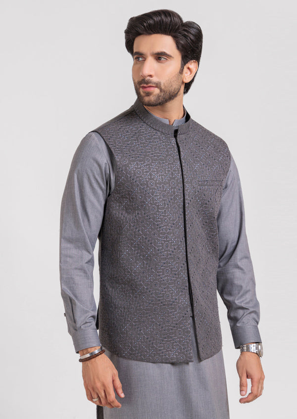 Grey-Blended-Waist Coat - (M25WCE1005)