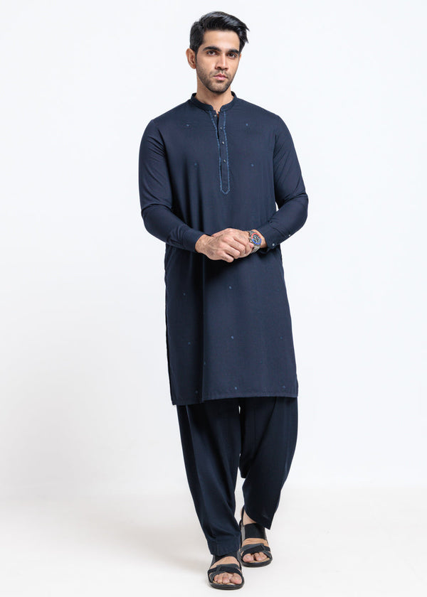 D-Navy-Blended-Shalwar Suit - (MPS25SSE2071)