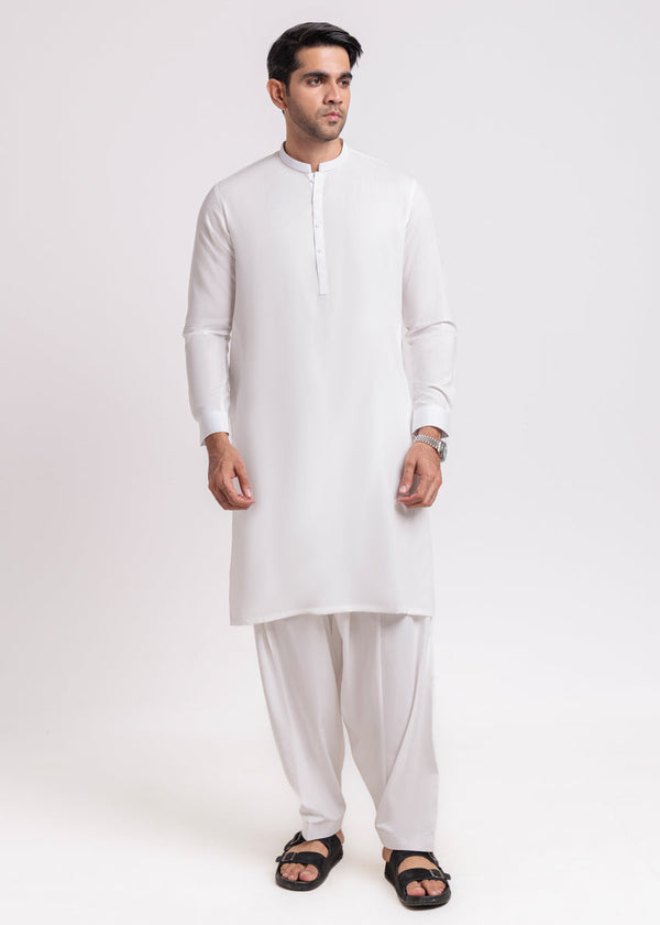 O-White-Blended-Shalwar Suit - (MPS25SSE2051)