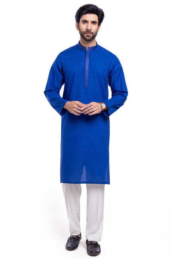 Blue-Cotton-Kurta - (MPS25KUE1101)
