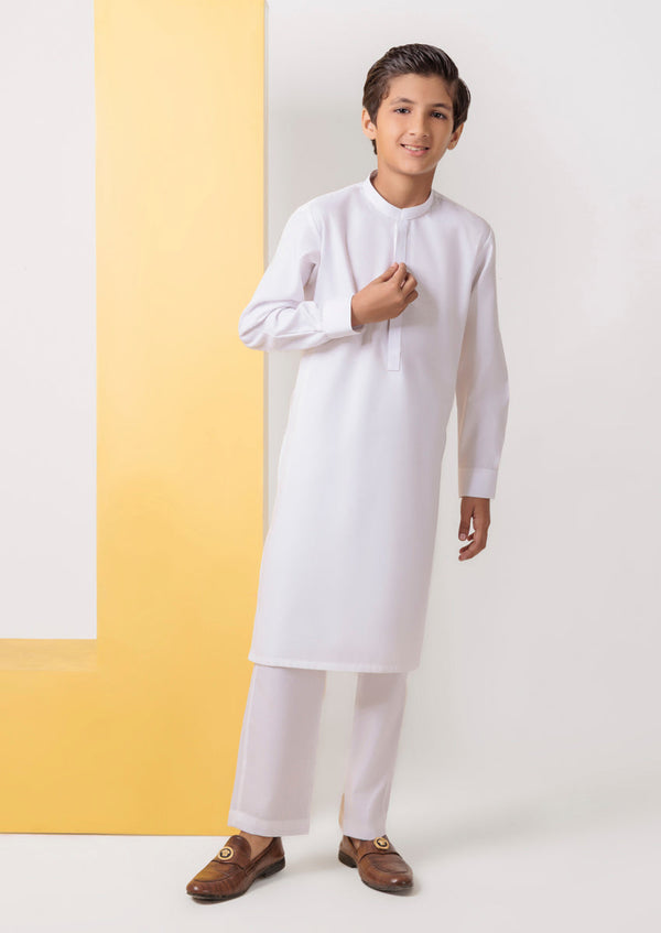 White-Blended-Kurta Trouser - (B25KP2002)