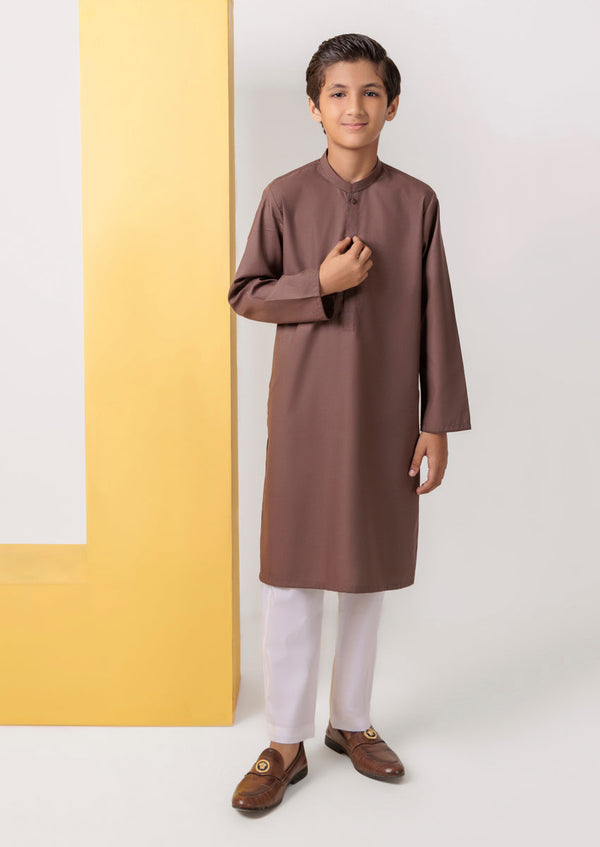 D-Brown-Blended-Kurta - (B25KU1019)