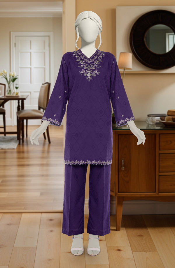 EMBROIDERED JACQUARD 2PCS STITCHED