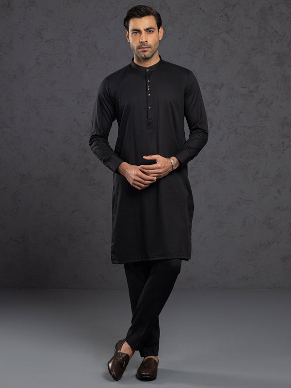 Black Plain Kurta Trousers - ALET-KT-1004-R4