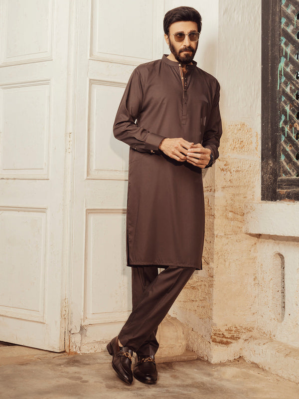 Brown Blended Kurta Trousers - ALET-KT-1005-R2