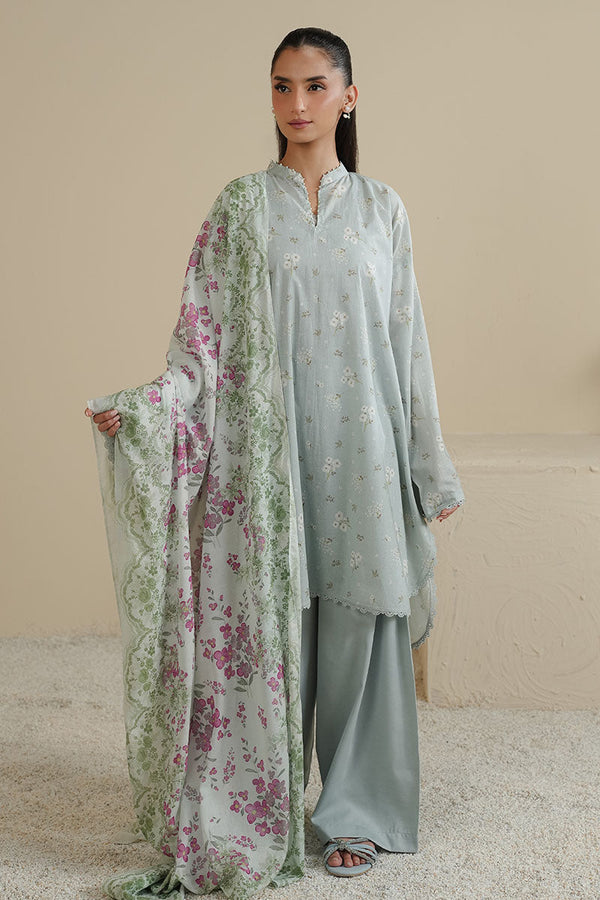 GRAY FROST-3PC PRINTED LAWN SUIT