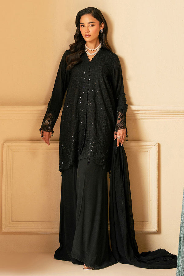 RAVEN HAZE-4 PIECE EMBROIDERED ORGANZA SUIT