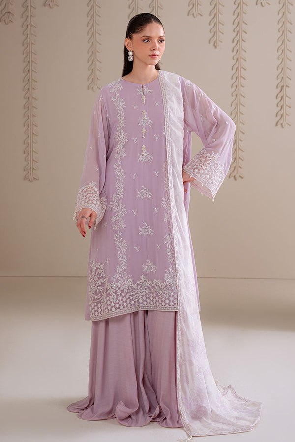 IRIS LAVENDER-4PC CHIFFON EMBROIDERED SUIT