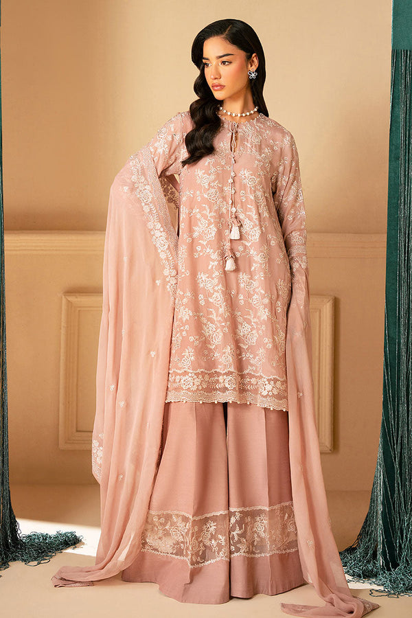 ROSY MIST-4 PIECE EMBROIDERED CHIFFON SUIT