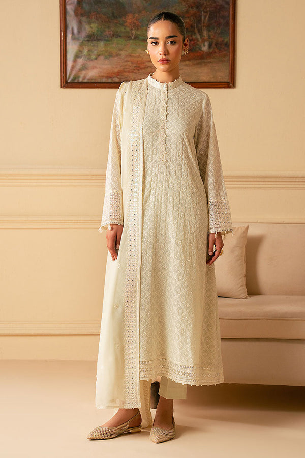 SOFT BREEZE-4 PIECE EMBROIDERED CHIFFON SUIT