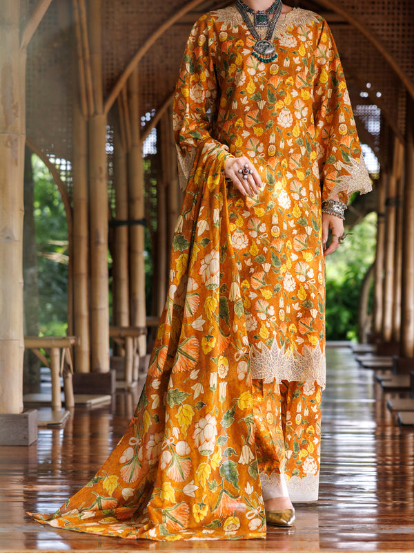 Brown Lawn 3Pc Unstitched - ALP-3PS-1985