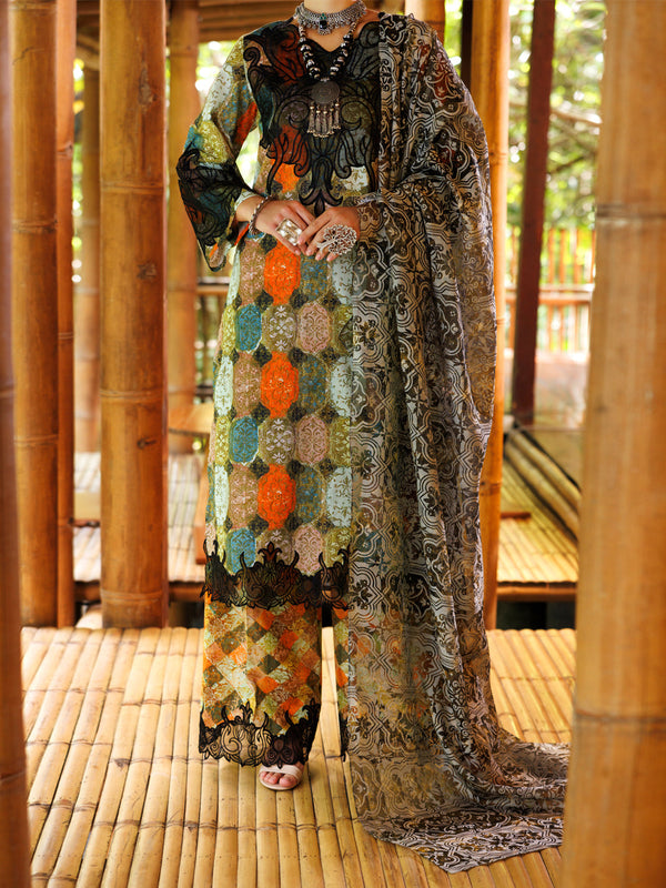 Multicolor Lawn 3Pc Unstitched - ALP-3PS-1987