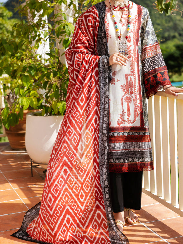 Black Lawn 3Pc Unstitched - ALP-3PS-1995