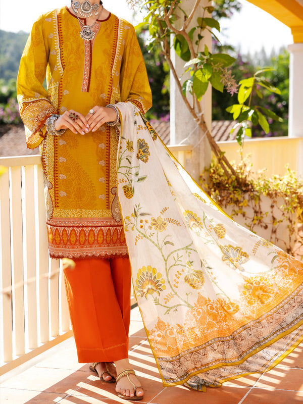 Lime Green Lawn 3Pc Unstitched - ALP-3PS-1997