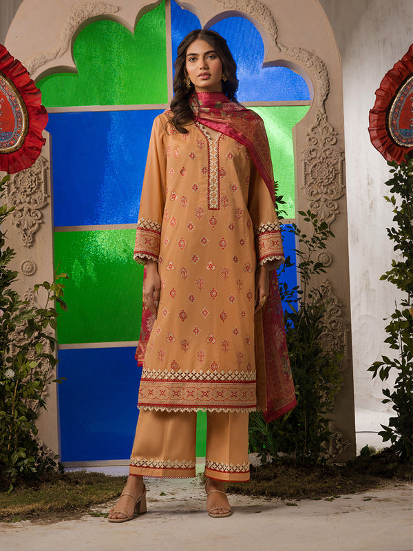 3PC LUXURY LAWN EMBROIDERED SUIT